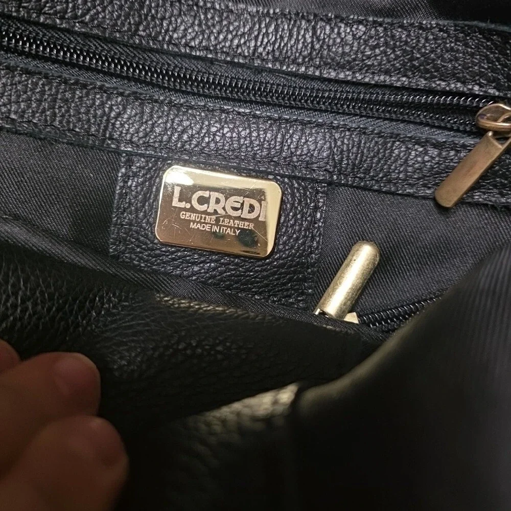 Genuine Black Leather Backpack